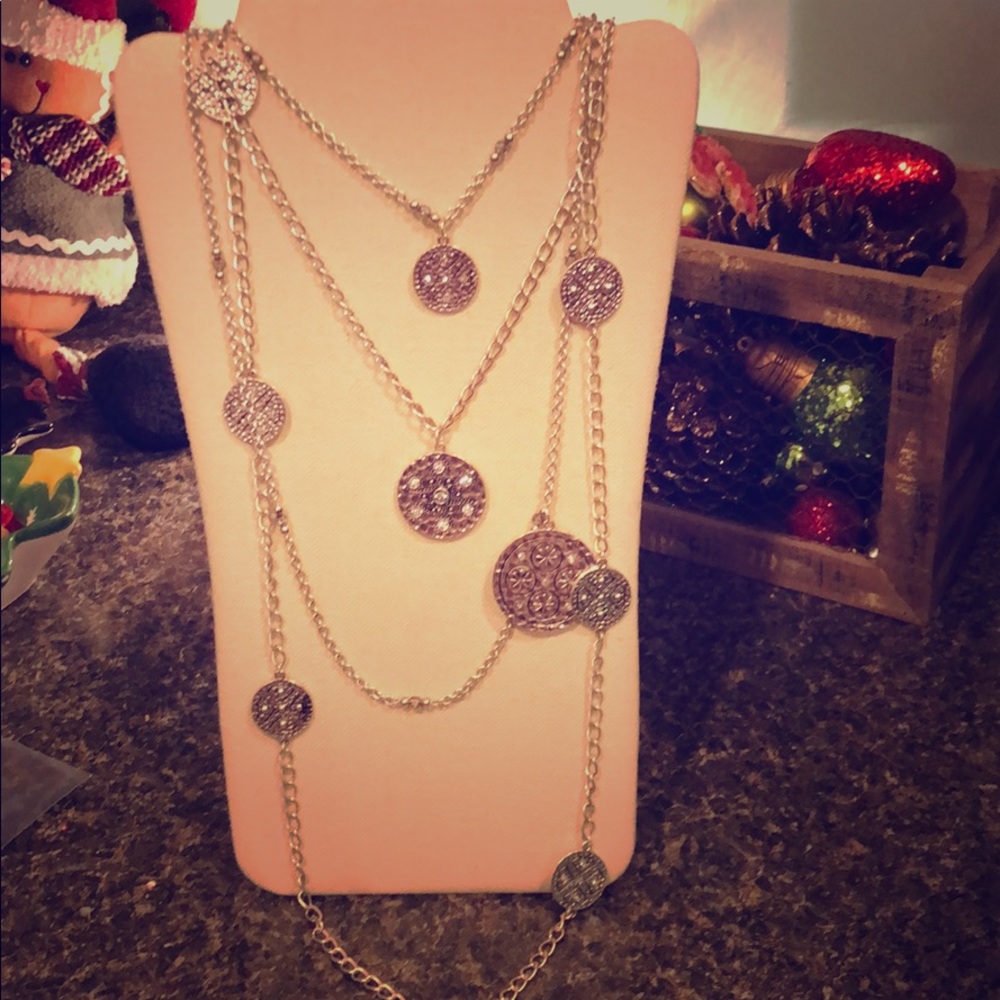 Layered necklace.